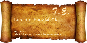 Turczer Euszták névjegykártya